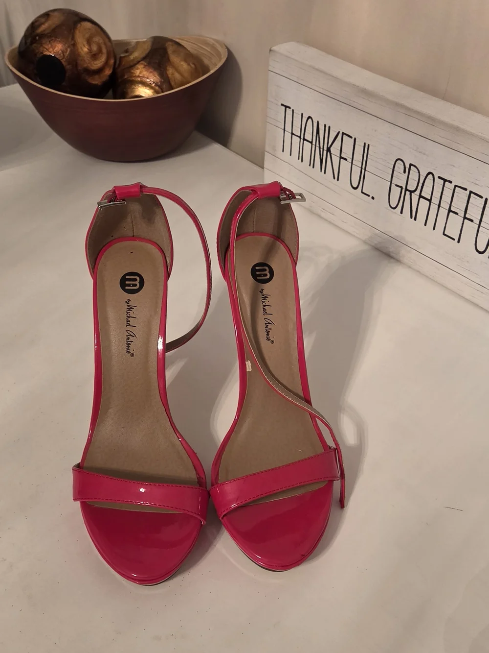 Unlabeled Pink Patent High Heel Sandals